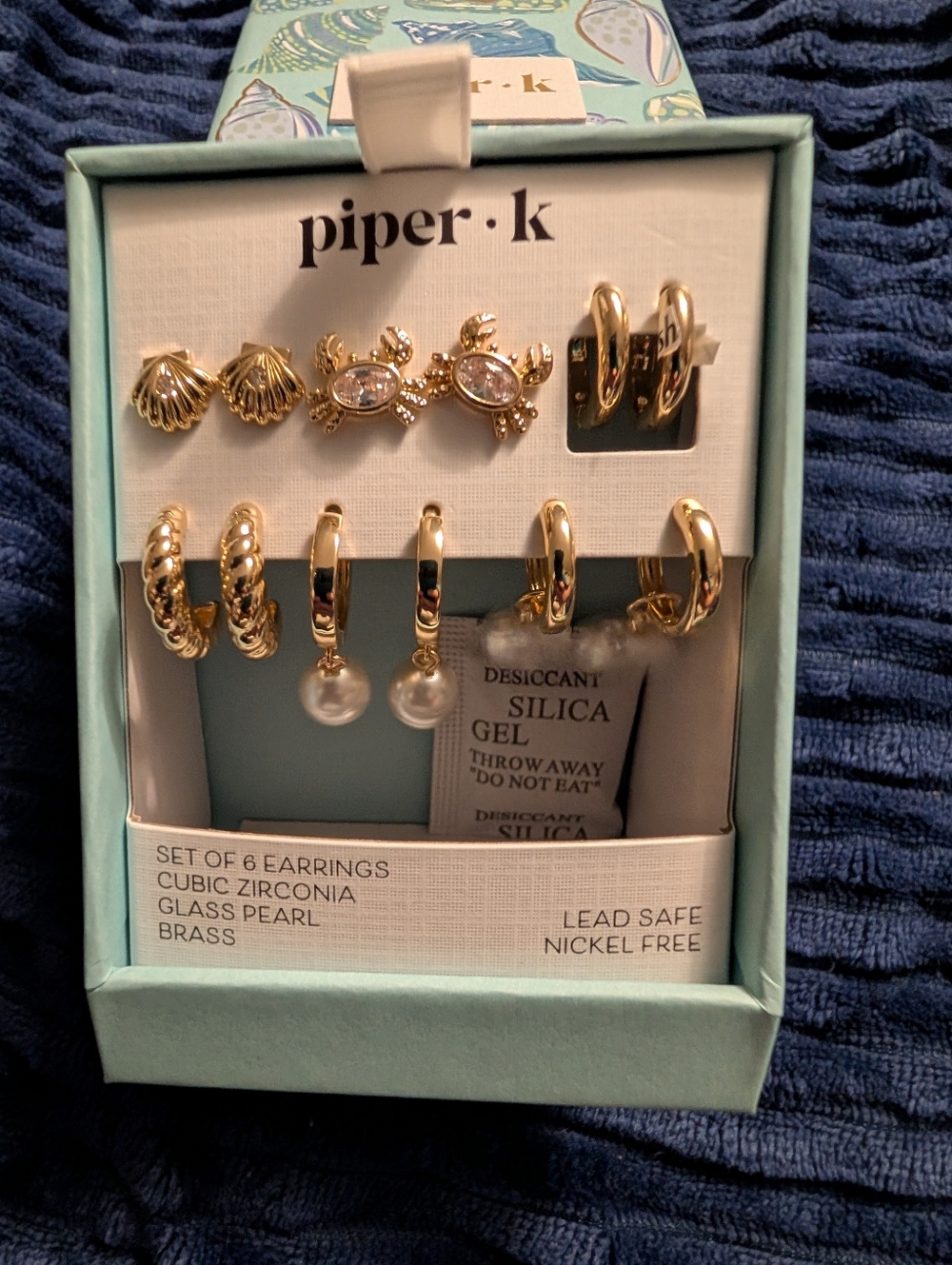 piper•k Gold-Tone Pearl & Cubic Zirconia Earring Set (6-Pack)